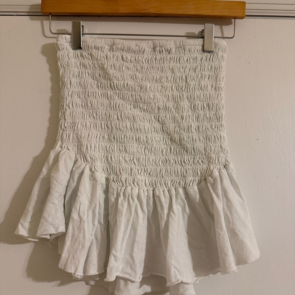 Free People Beach tube top ruffle smocked women XS